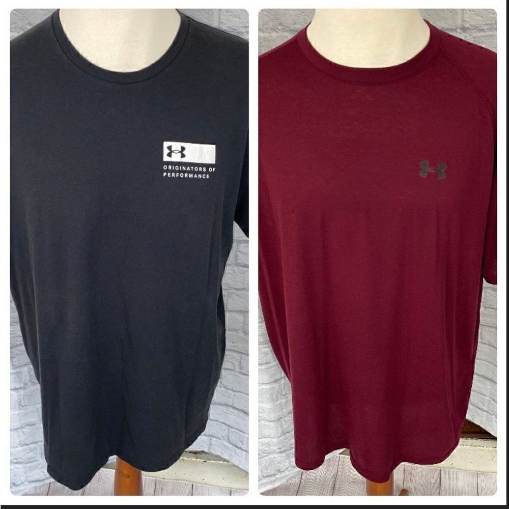 Under armour bundle 2XL men loose fit heat gear short sleeve Crewneck shirts